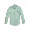 POLO RALPH LAUREN - WOVEN-SPORT SHIRT-SHIRT - 3249I WHITE ERIN GREEN - 710B15595003/3249I WHITE ERIN GREEN