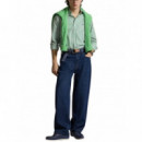 POLO RALPH LAUREN - WOVEN-SPORT SHIRT-SHIRT - 3249I WHITE ERIN GREEN - 710B15595003/3249I WHITE ERIN GREEN