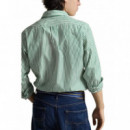 POLO RALPH LAUREN - WOVEN-SPORT SHIRT-SHIRT - 3249I WHITE ERIN GREEN - 710B15595003/3249I WHITE ERIN GREEN