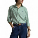 POLO RALPH LAUREN - WOVEN-SPORT SHIRT-SHIRT - 3249I WHITE ERIN GREEN - 710B15595003/3249I WHITE ERIN GREEN