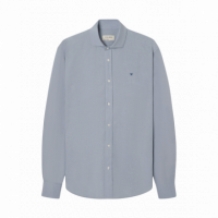 Camisas Camisa SILBON Sport Lino Azul Gris