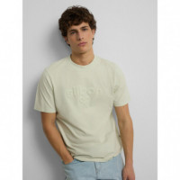 Camisetas Hombre Camiseta SILBON Relieve Verde Claro