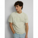 Camisetas Hombre Camiseta SILBON Relieve Verde Claro