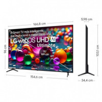 TELEVISOR LG ULTIMATE AI 75" UHD 4K USB SMART TV WEBOS WIFI BLUETOOTH