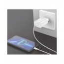 IDUSD Cargador Red Usb Y Tipo C 25W + Cable Datos Tipo C A Lightning Blanco D125B