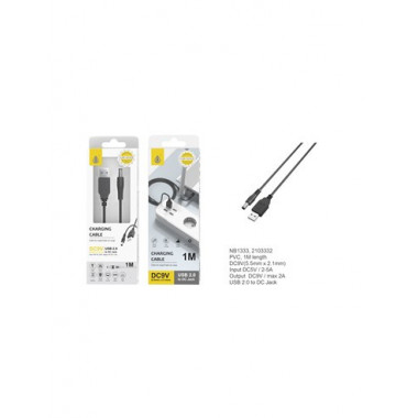 ONE PLUS Cable De Alimentacion DC 9V Jack 5.5x2.1mm a Usb 1Mtr NB1333