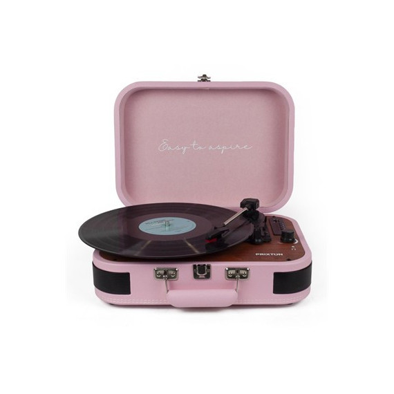 PRIXTON Tocadisco Grabador con Bluetooth/usb/fm/tf VC600 5W X2 Rosa