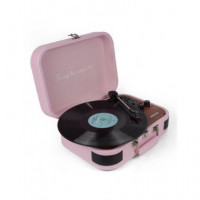 PRIXTON Tocadisco Grabador con Bluetooth/usb/fm/tf VC600 5W X2 Rosa
