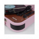 PRIXTON Tocadisco Grabador con Bluetooth/usb/fm/tf VC600 5W X2 Rosa
