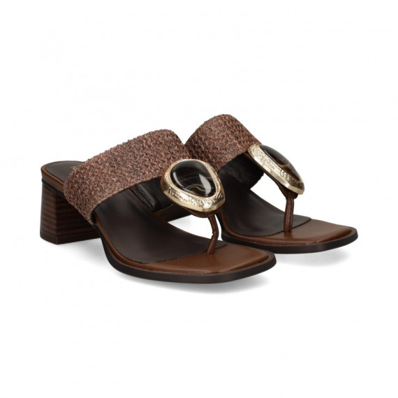 Esclava Aplique Crochet Marron  NOA HARMON