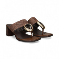 Esclava Aplique Crochet Marron  NOA HARMON