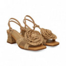 Sandalia Flor Rafia Beige  NOA HARMON