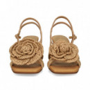 Sandalia Flor Rafia Beige  NOA HARMON