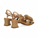 Sandalia Flor Rafia Beige  NOA HARMON
