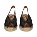 Abierto Punta y Talon Rejilla Negro  VIGUERA