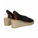 Abierto Punta y Talon Rejilla Negro  VIGUERA