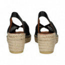 Abierto Punta y Talon Rejilla Negro  VIGUERA