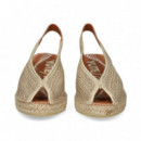 Abierto Punta y Talon Textil Beige  VIGUERA