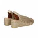 Abierto Punta y Talon Textil Beige  VIGUERA