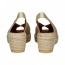 Abierto Punta y Talon Textil Beige  VIGUERA