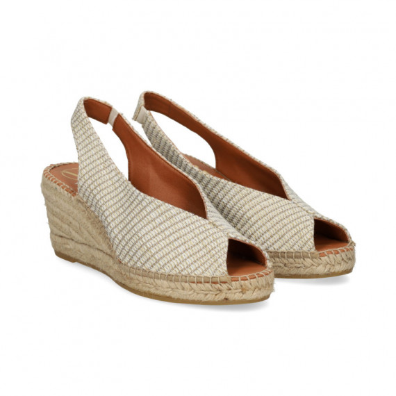 Abierto Punta y Talon Textil Plata  VIGUERA