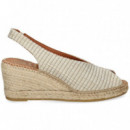 Abierto Punta y Talon Textil Plata  VIGUERA