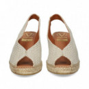 Abierto Punta y Talon Textil Plata  VIGUERA