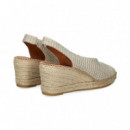 Abierto Punta y Talon Textil Plata  VIGUERA