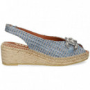 Abierto Punta y Talon Textil Azul  VIGUERA