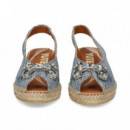 Abierto Punta y Talon Textil Azul  VIGUERA