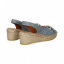 Abierto Punta y Talon Textil Azul  VIGUERA