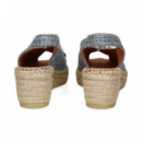 Abierto Punta y Talon Textil Azul  VIGUERA