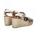 Sandalia Metalizada Platino  VIGUERA