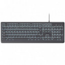 Teclado TRUST Primo USB Iluminado Negro