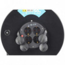 Enrollador de Cable Mader de 50 Metros con 4 Tomas y Protección Térmica (3x2.5mm)