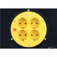 Enrollador de Cable Metálico Mader con 4 Tomas Schuko, 30 Metros, 3x2.5mm²