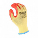 Guantes de Protección Mader Algodón + Látex Talla XL Amarillo/Naranja