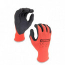 Guantes de Protección Mader Nylon + Spandex + Nitrilo Talla M Rojo/Negro