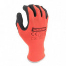 Guantes de Protección Mader Nylon + Spandex + Nitrilo Talla M Rojo/Negro