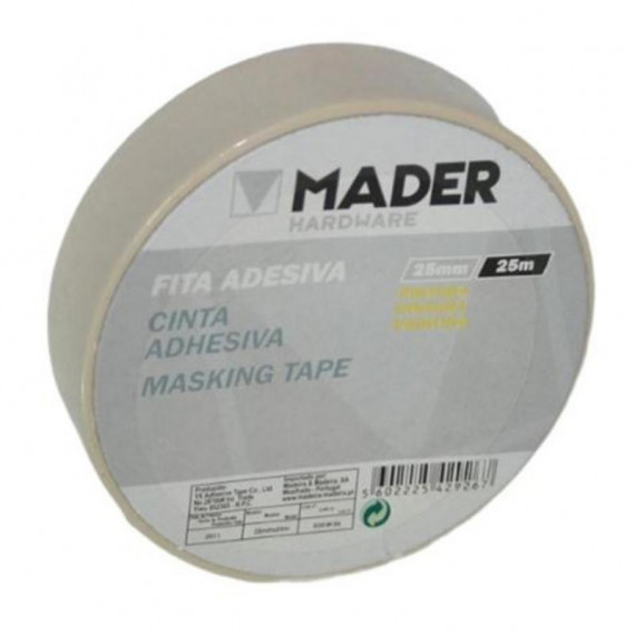 Cinta de Pintor Mader 25mm x 25m para Bricolaje y Protección