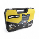 Maletín de Llaves de Vaso Mader, 108 Piezas con Encastre de 1/4" y 1/2"