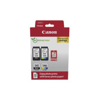 CANON Pack de 2 Tintas 545 Negra+ 546 Color + 50 Hojas 4X6"