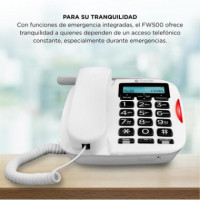 Motorola FW500 Teléfono de Sobremesa con 4G y Línea FIja, Batería 8 Horas