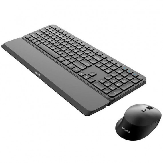 PHILIPS SPT6607B Combo Inalámbrico Teclado+ Ratón Reposamuñecas Negro