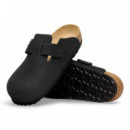Calzado Zuecos BIRKENSTOCK Boston Wire Buckle Piel Nubuc Black