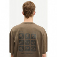 Camisetas Hombre Camiseta SAMSØE SAMSØE Sacohen 15489 Brown Stamp