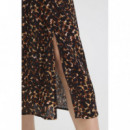 Faldas Falda ICHI Marrakech Black Neutrals Leoprint