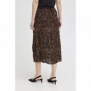 Faldas Falda ICHI Marrakech Black Neutrals Leoprint