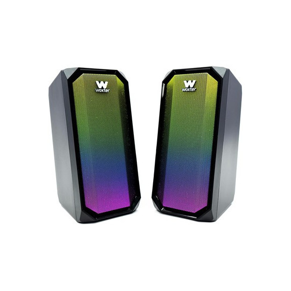 WOXTER Pareja de Altavoces 20W Big Bass 95 BLUETOOTH 5.2 Luces Led, Aux-in.entrada Auricular