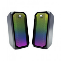 WOXTER Pareja de Altavoces 20W Big Bass 95 BLUETOOTH 5.2 Luces Led, Aux-in.entrada Auricular